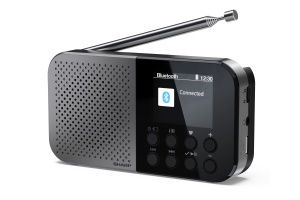 SHARP DR-P520GY Radio digital portabil DABDABFM cu RDS USB Bluetooth 53 Memorie pentru 120 de posturi mufa de 35 mm functie de ceas cu alarma grinegru - Img 1