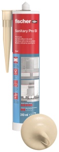 Silikon sanitare Fischer DSSA BG, 310 ml, culoare bej, ideal pentru baie si bucatarie