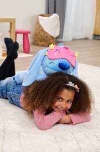 Simba Toys Disney Snuglets Stitch 40cm Plus Jucarie Moale cu Masca de Somn si Greutate 1500g - Img 3