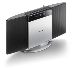 Sistem compact Karcher MC 6580D cu CD player sistem stereo vertical Bluetooth si ceas cu alarma radio FM si DAB memorie post redare MP3 prin USB negru