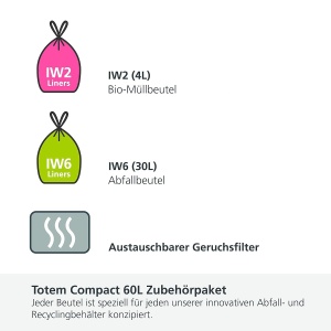 Sistem de colectare a deseurilor Joseph Joseph Totem Max 60, 60 litri, culoare stein - Img 4