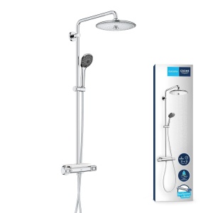 Sistem de dus GROHE Vitalio Joy 260, crom, cu 3 tipuri de jet, termostat si suport