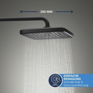 Sistem de dus incastrat GROHE Precision 250 25 cm negru mat cu termostat si functie de economisire a apei - Img 5
