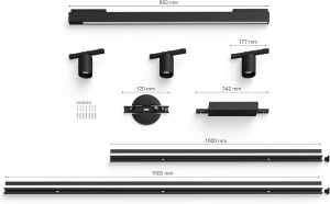 Sistem de iluminat Philips Hue Perifo, 3 spoturi si 1 bara de lumina, 250 cm, negru - Img 2