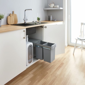 Sistem de sortare deseuri GROHE Blue 30 cm, 2 x 15 l, gri - Img 5