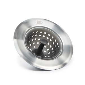 Sita de scurgere OXO Good Grips din otel inoxidabil si silicon, 11 cm