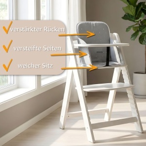 Sitzverkleinerer pentru scaun inalt Hauck - Culoare gri, 35x30x17 cm, cu suport pentru siguranta - Img 3