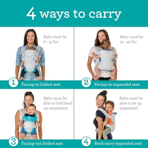 Sling Ergonomic Infantino Flip 4-in-1, Atmungsaktiv, 3,6-14,5 kg, Gri - Img 2