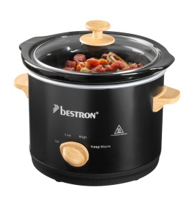 Slow Cooker Bestron ASC150BW, 1.5L, 120W, NegruHolz