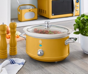 Slow Cooker Swan Retro SF17021YELNEU 3,5L 200W Design Vintage Galben - Img 2
