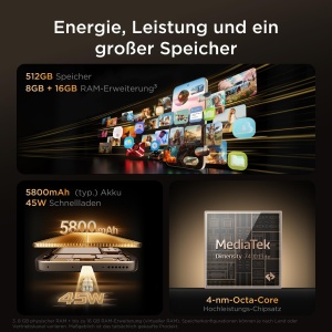 Smartphone TCL P80 Pro 5G, 512GB, 24GB RAM, Camera 50MP, Albastru - Img 7