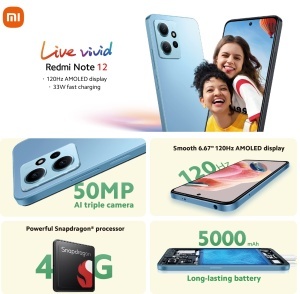 Smartphone Xiaomi Redmi Note 12, 4GB RAM, 128GB, 6.67 inch, 5000 mAh, Albastru - Img 4