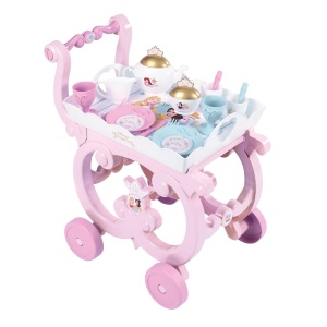 Smoby - Carucior de ceai Disney Princess, tava detasabila si 17 accesorii, set complet de ceai si tacamuri de la 3 ani (7600312502)