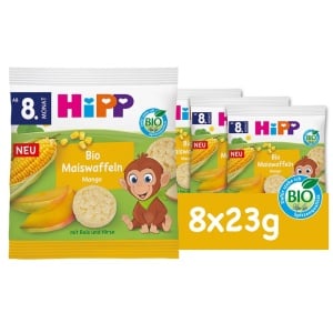 Snack Bio HiPP Maiswaffeln Mango, 8 x 23 g, glutenfrei, fara arome adaugate