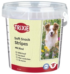 Snackuri pentru caini Trixie Happy Stripes 500g, cu carne de vita, fara zahar
