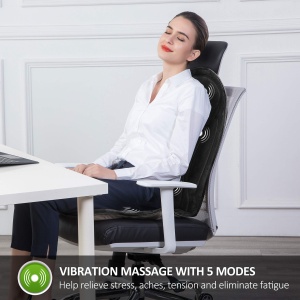 Snailax Perna de Masaj cu Spuma Memory Functie de Vibratie si Incalzire pentru Spate si Coapse - Img 3