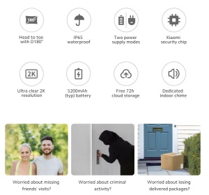 Sonerie Inteligenta Xiaomi Smart Doorbell 3S Performanta rapida, usor de utilizat - Img 3
