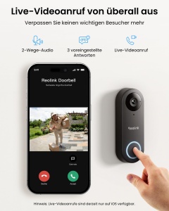 Sonerie video Reolink cu camera 5MP, WiFi dual-band, audio bidirectional - Img 3