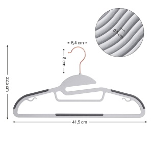 SONGMICS Set de 30 de umerase pentru haine cuier din plastic de inalta calitate design antiderapant economie de spatiu grosime de 05 cm carlig din aur - Img 5
