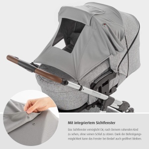 Sonnenschutz pentru copii reer ShineSafe, gri, UPF 50, cu sistem de prindere elastic - Img 8