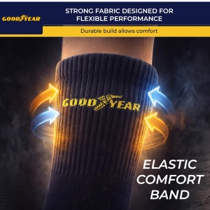 Sosete de lucru Goodyear, 5 perechi, negru, marimi UK 6-11EU 39-46 - Img 5