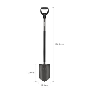 Spaten de gradinarit Fiskars 1070639, 125 cm, Borstahl, Ergonomic, GriNegru - Img 2