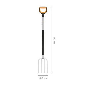 Spatula pentru gradinarit Fiskars Xact 120 cm, 4 zinken, otel de calitate, negruorange - Img 3