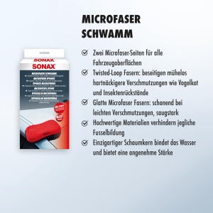Sponge Microfibre SONAX, 1 bucata, 89 poliester, curatare eficienta - Img 3