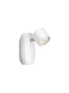 Spot LED de perete Philips myLiving, 3W, alb, lumina calda, cap rotativ