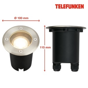 Spot LED incastrat in pardoseala TELEFUNKEN IP67, 10x11,5 cm, Negru - Img 5