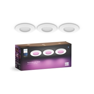 Spot LED incorporabil Philips Hue Slim, 90 mm, Alb si Colorat, Bluetooth, Control vocal