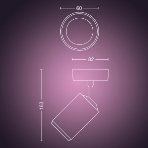 Spot LED inteligent Philips Hue Fugato, 350 lm, dimmabil, 16 milioane culori, negru - Img 5