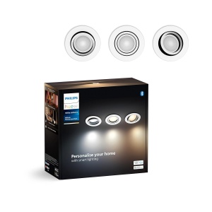 Spot LED Philips Hue Milliskin, Alb, 400lm, 3 bucati, Aluminiu