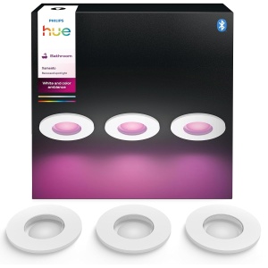 Spoturi incastrate Philips Hue White Color Ambiance Xamento, 3 buc, lumini baie, control vocal