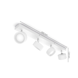 Spoturi LED Philips Bracia 4-flame, 22 W, lumina calda, alb - Img 4