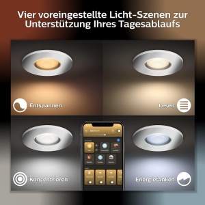 Spoturi LED Philips Hue Xamento White Color Ambiance Set 3 buc Control Inteligent Lumina Reglabila Aluminiu - Img 3