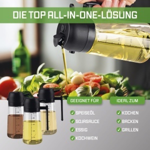 Spray pentru ulei GOURMETmaxx 2-in-1 din sticla, 470 ml, spumare fina si jet controlat - Img 7