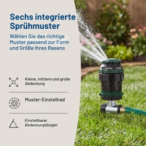Sprinkler cu getrie Orbit H2O-Six, 6 moduri de pulverizare, verde - Img 5