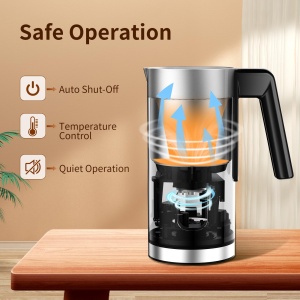 Spumant de lapte YASHE, spumant de lapte electric de 240 ml, spumant de lapte din otel inoxidabil 4 in 1, acoperire antiaderenta, pentru latte macchiato, cappuccino si cacao, rapid si usor de curatat - Img 4