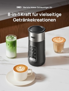 Spumator de lapte DREO, 270ml, 8-in-1, din otel inoxidabil, cu LED - Img 2