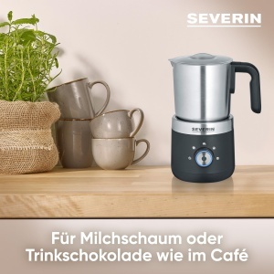 Spumator de lapte electric Severin SM 3588 550W NegruArgintiu Inox 5 programe - Img 3