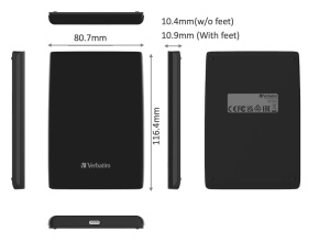 SSD Extern Verbatim StorenGo Slim 1TB USB-C Negru - Img 3