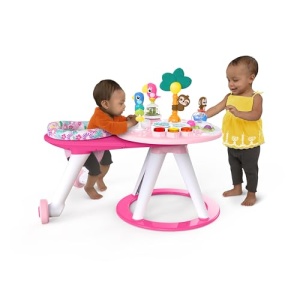 Statia de Joaca 2-in-1 Bright Starts Around We Go Tropic Coral, 10 Activitati, Roz - Img 11