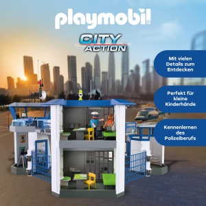 Statia de Politie PLAYMOBIL 71873 cu Accesorii si Figurine pentru Copii peste 4 Ani - Img 3