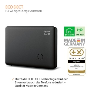 Statia DECT Gigaset Box 100, neagra, suporta 6 mobilteile, pentru telefon analogic - Img 7
