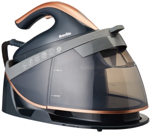 Statie de calcat Breville PressXpress soleTEMP | Debit constant de abur 115g/min. | Fier de calcat cu abur de 2600 W cu talpa multidirectionala | Rezervor de apa detasabil de 1,7 litri | Auriu gri si roz [VIN411X] - Img 1