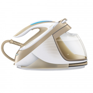 Statie de calcat Philips PerfectCare Expert GC9642/60, 2400 W, 1.8 l, 490 g/min, OptimalTemp, talpa SteamGlide, Alb/Auriu