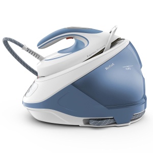 Statie de calcat Tefal Express Protect SV9202 | Presiune puternica de 7,5 bari | Explozie: 520 g/min | Rezervor de apa de 1,8 L | Tehnologie Smart Temp | colector de var detasabil | Foarte silentios | Albastru - Img 2