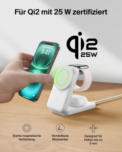 Statie de incarcare Belkin UltraCharge 3 in 1, 25W, Qi2, Alb - Img 7