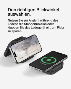 Statie de incarcare wireless Belkin BoostCharge Pro 2-in-1, 15W, MagSafe, compacta - Img 6